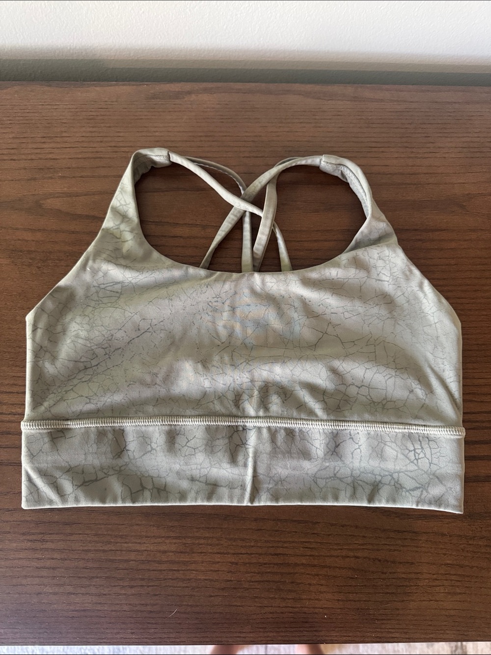lululemon athletica Light Olive Crisscross Strappy Sports Bra